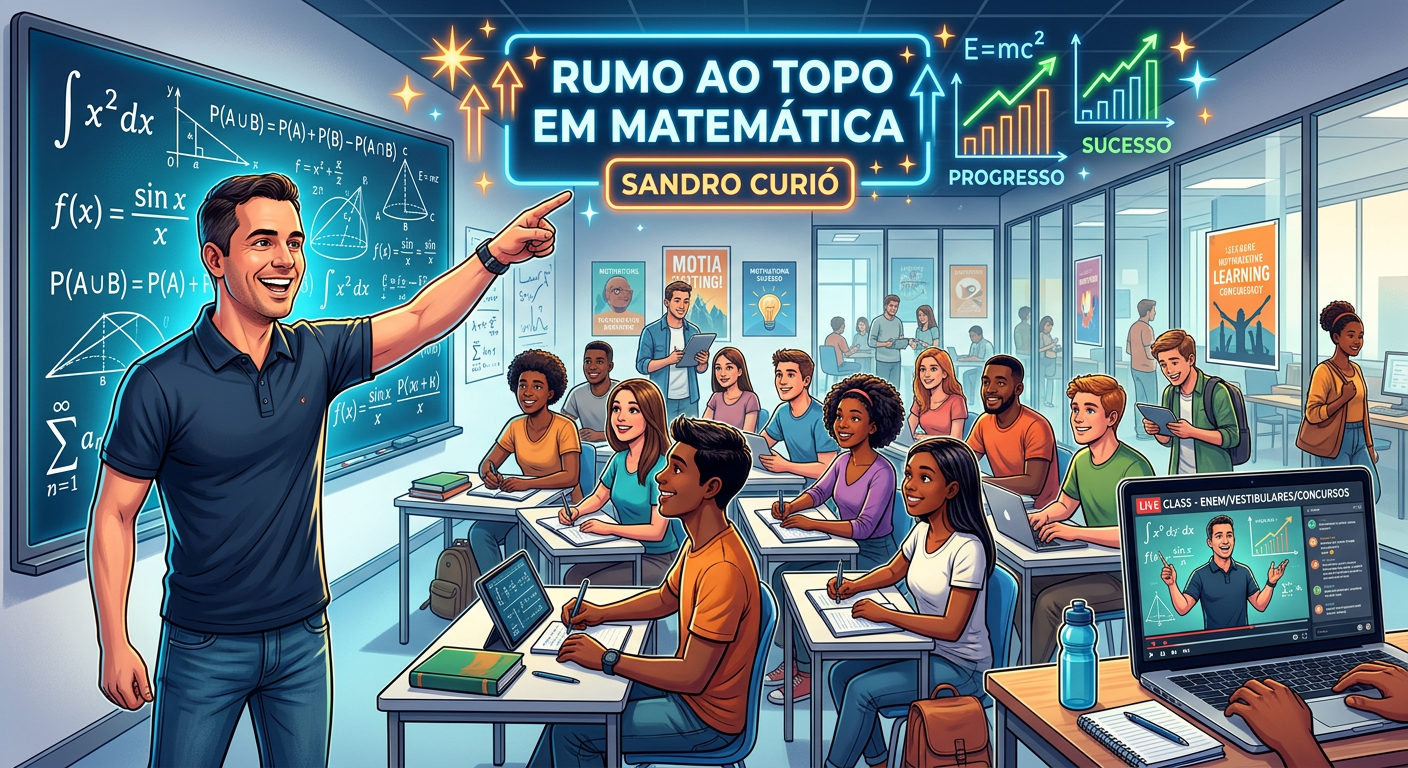 <h1>Matemática com Sandro Curió: Como otimizar o lucro usando IA?</h1> 1 https://ondeaprender.com.br/matematica-sandro-curio-otimizar-lucro-ia/ Sandro Curió ensinando matemática para alunos em frente a um quadro digital com fórmulas e gráficos, simulando uma aula preparatória para ENEM, vestibulares e concursos.