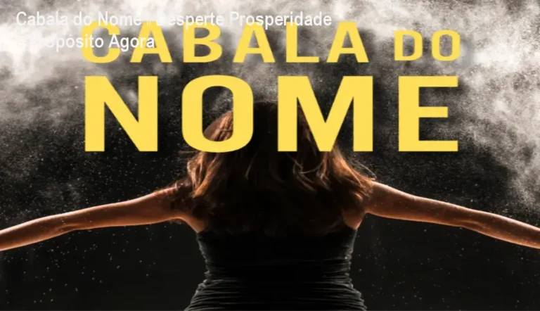 Capa do curso Cabala do Nome com Sandra Strauss, mostrando energia vibrante ao redor do nome escrito em letras hebraicas, simbolizando desbloqueio de prosperidade