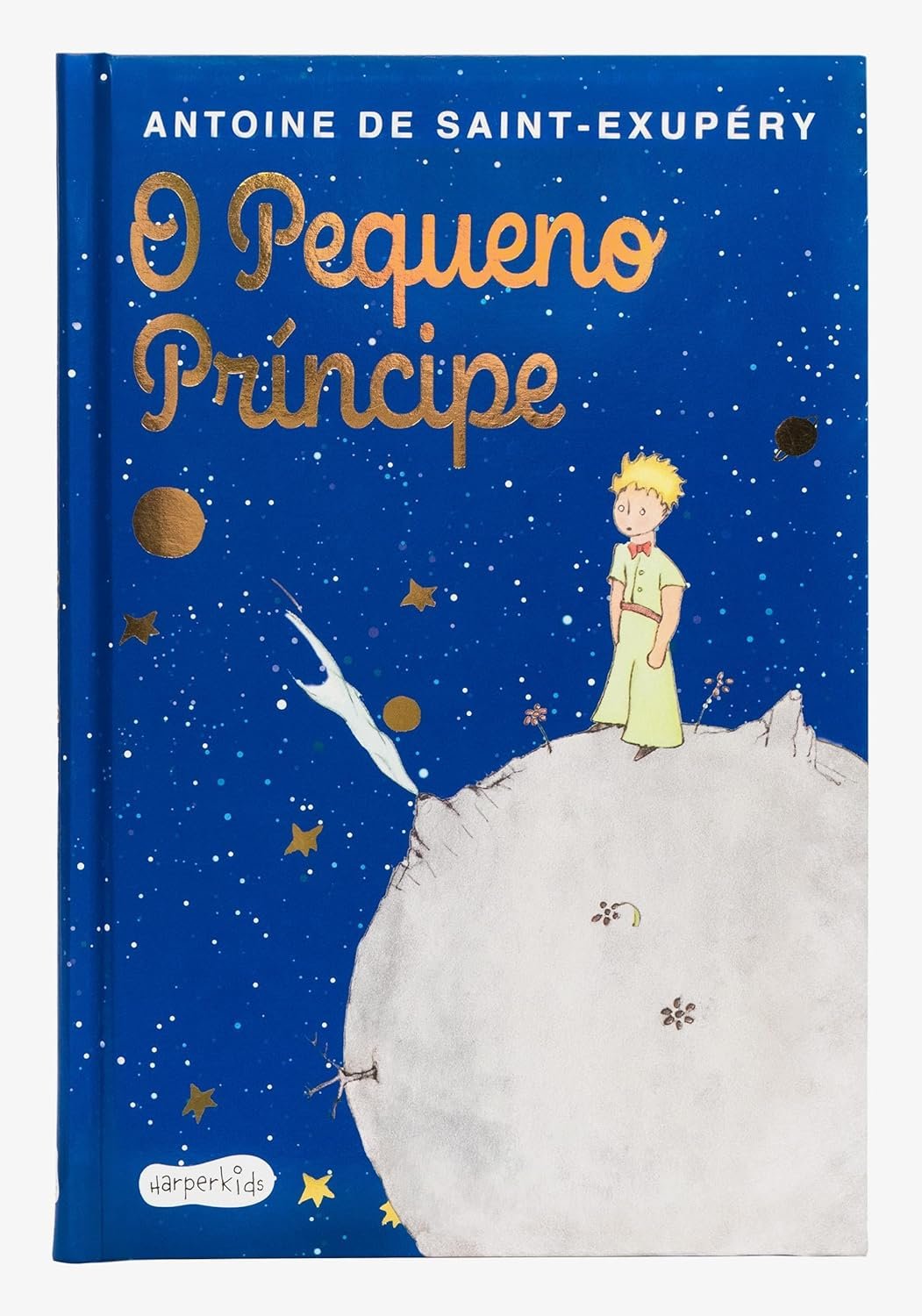 Capa dura almofadada da edição de luxo de O Pequeno Príncipe com aquarelas originais de Antoine de Saint-Exupéry
