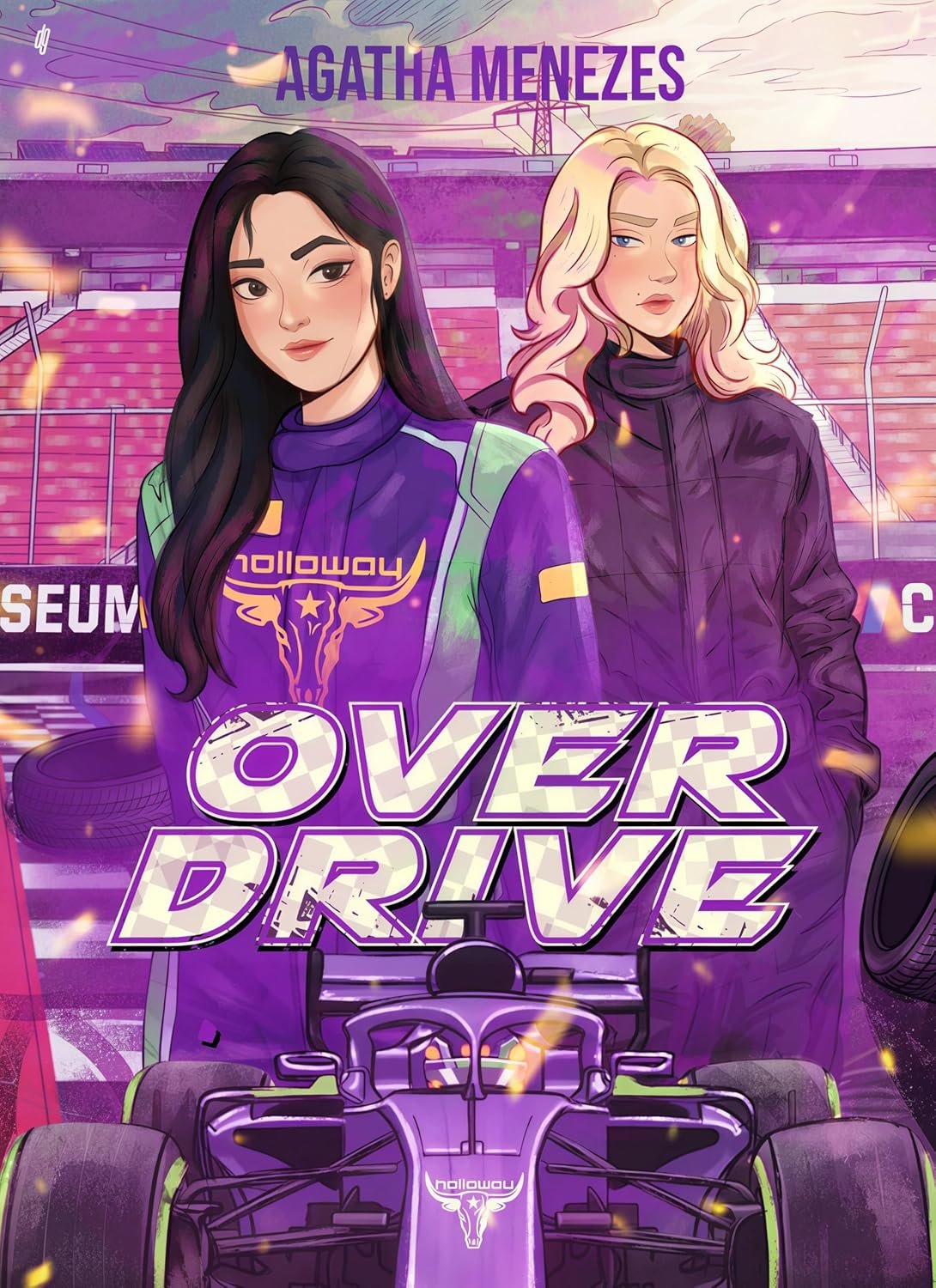 Capa do livro Overdrive de Agatha Menezes, romance sáfico ambientado na Fórmula 1, edição Kindle
