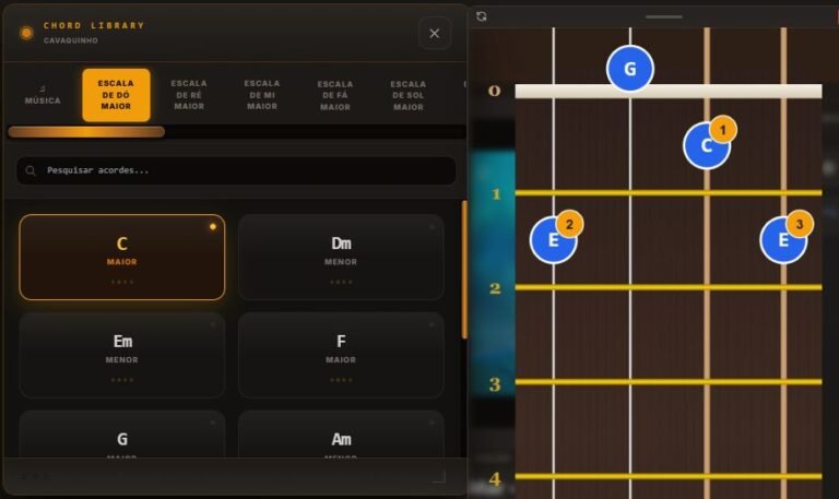 Cavaquinho com Dudu Nobre: Aprenda rápido, IA interativa para iniciantes 2 https://ondeaprender.com.br/power-bi-expert-na-pratica-2026/ Imagem do curso Cavaquinho com Dudu Nobre mostrando IA que corrige acordes em tempo real