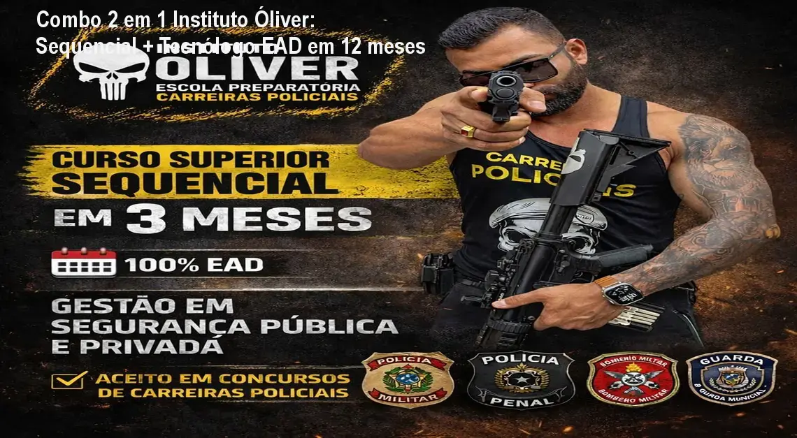Imagem do combo 2 em 1 do Instituto Óliver mostrando o diploma sequencial e o tecnólogo entregues rapidamente