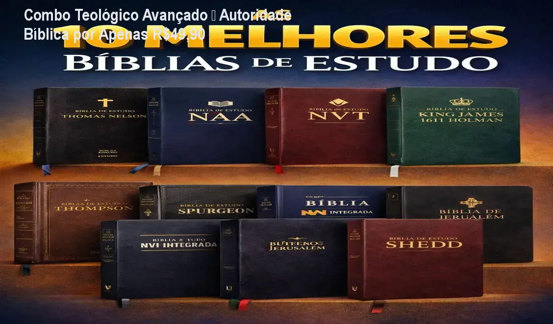 Imagem do Combo Teológico Avançado mostrando cursos, certificados e bônus para pastores e estudantes de teologia