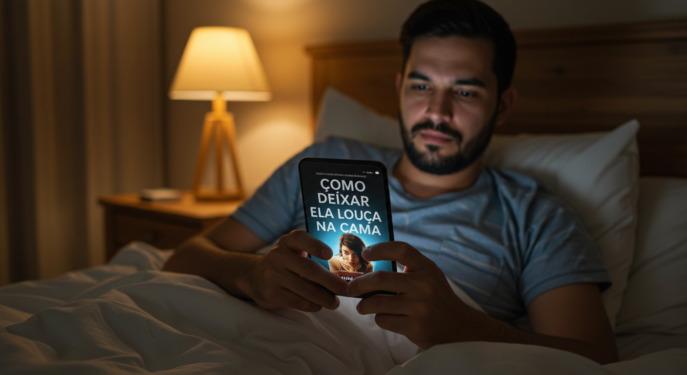 Imagem ilustrativa do curso Como Deixar Ela Louca na Cama com Julia Santos, mostrando casal em ambiente íntimo e educativo