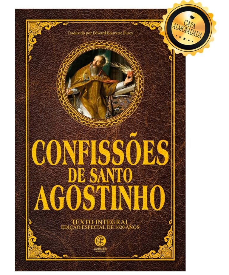 Confissões de Santo Agostinho – Edição de Luxo Almofadada 3 https://ondeaprender.com.br/ Capa dura almofadada de 'Confissões de Santo Agostinho' edição de luxo com marcador de fitilho