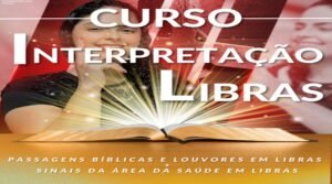 Imagem do curso de Libras com Bíblia e Louvores mostrando a professora Daylândia Moura Carvalho ensinando sinais religiosos