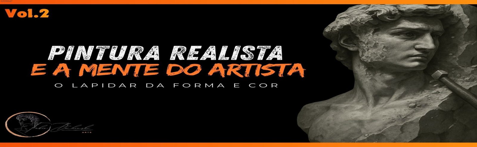 Curso Pintura Realista Vol. 2: Domine Forma e Cor com Fábio Bechinski 1 https://ondeaprender.com.br/curso-pintura-realista-vol-2-fabio-bechinski/ Artista pintando detalhadamente uma escultura realista com o curso Pintura Realista e a Mente do Artista - Volume 2