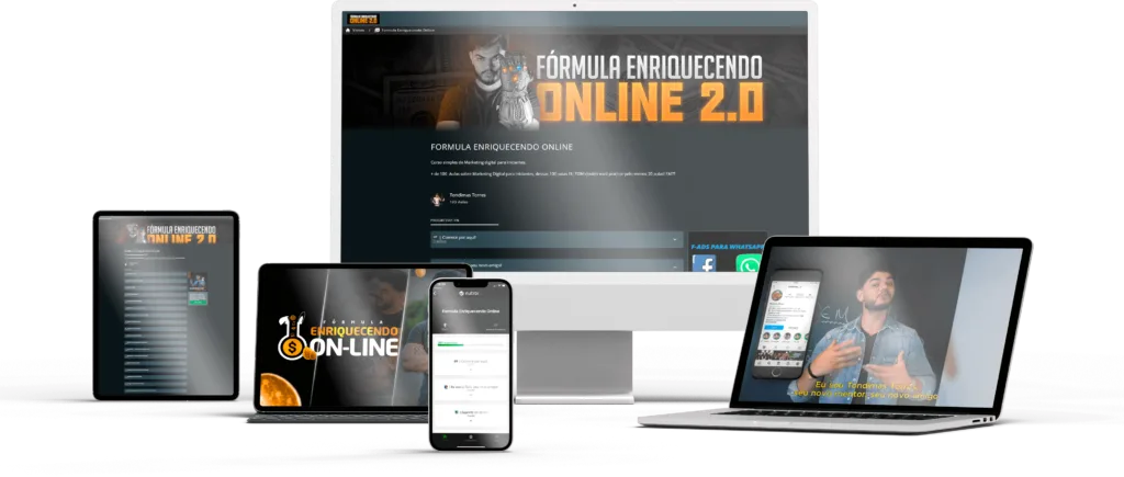 Fórmula Enriquecendo Online VIIP curso de marketing digital com suporte VIP e 56 horas de conteúdo