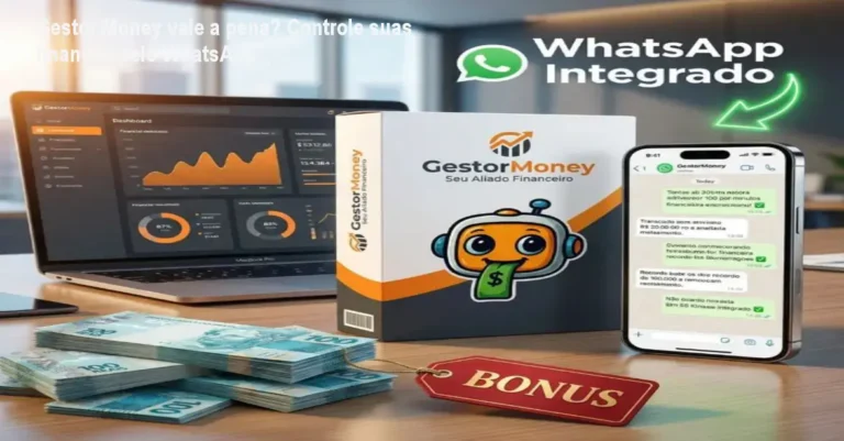Smartphone exibindo registro de despesas financeiras através de mensagens no aplicativo WhatsApp
