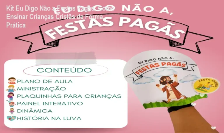 Capa do ebook Kit Eu Digo Não a Festas Pagãs, recurso pronto para professores cristãos com plano de aula e atividades