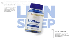 Cápsulas de LIONsleep ao lado de travesseiro, mostrando solução natural para sono profundo