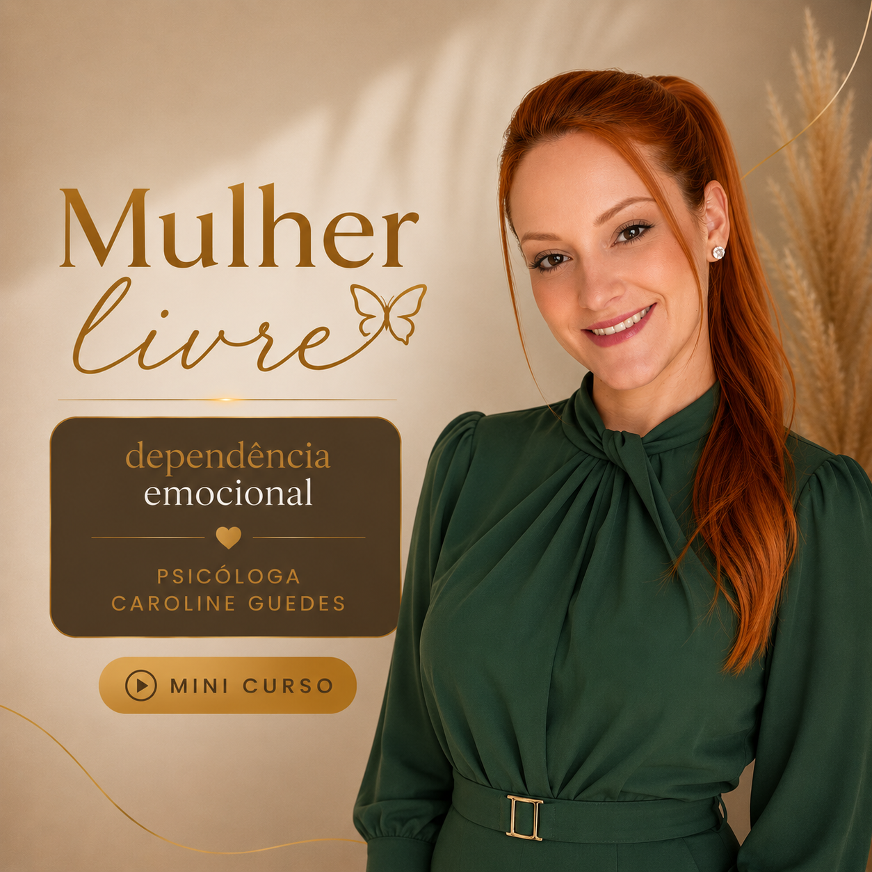 Mulher livre de dependência emocional estudando psicologia prática com Caroline Guedes