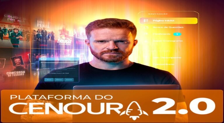 Tela da Plataforma do Cenoura 2.0 mostrando flashcards e mapa mental para o padrão FGV