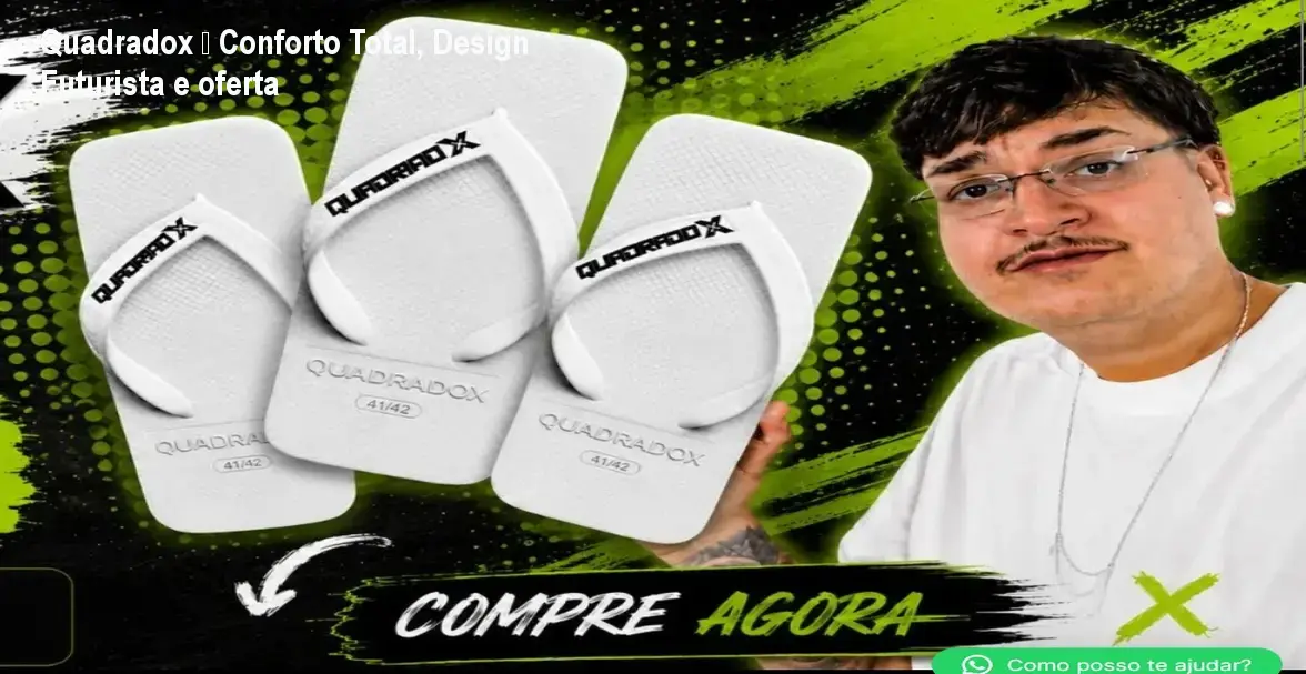 Quadradox mostrando a Passada Quadrada que oferece conforto imediato e design futurista ao caminhar