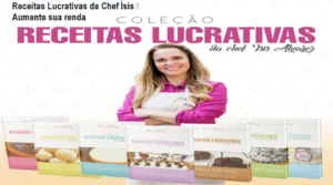 Apostila e aula online da Chef Ísis Alvarez mostrando receitas de confeitaria rentáveis para aumentar ganhos
