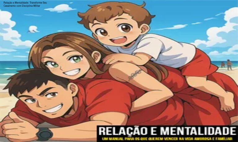 Imagem do curso Relação e Mentalidade mostrando casal confiante com símbolos de proteção e disciplina militar