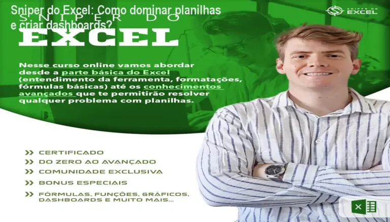 Sniper do Excel: Como dominar planilhas e criar dashboards? 2 https://ondeaprender.com.br/hiper-super-green-emagrecimento-rapido-sem-efeito-sanfon/ Imagem do curso Sniper do Excel mostrando um usuário criando um dashboard avançado
