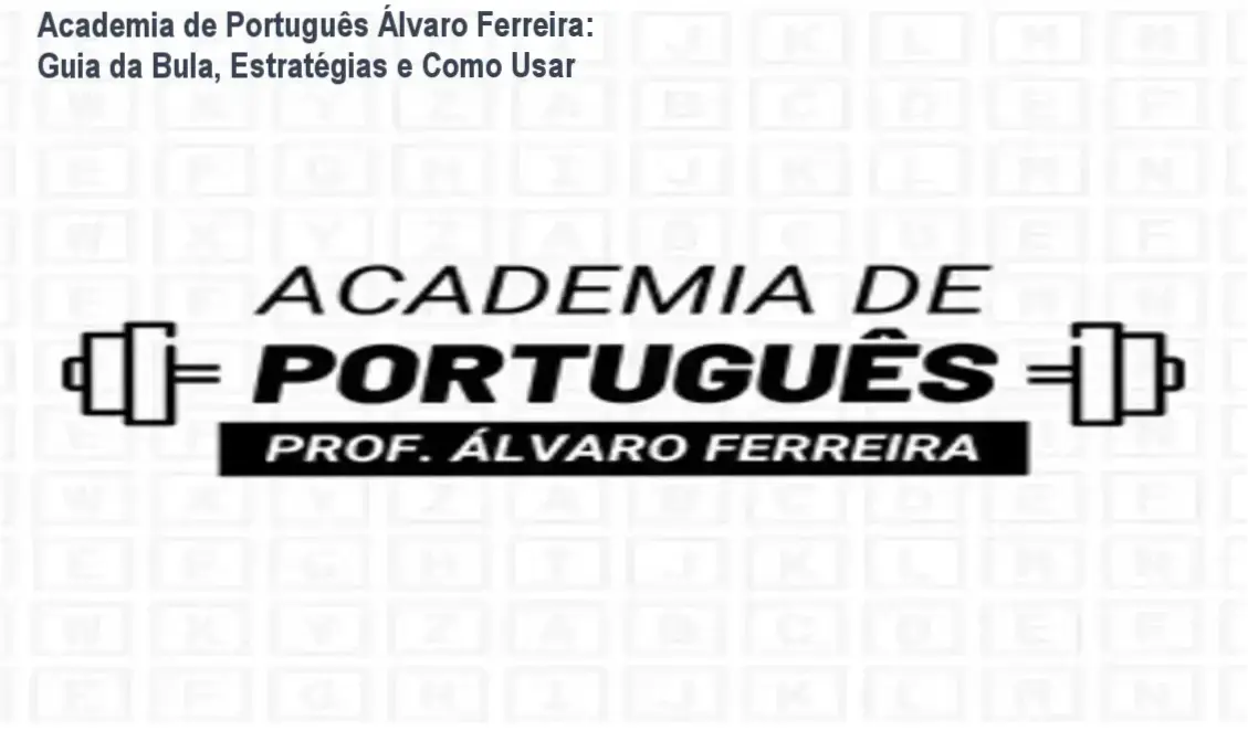 Imagem ilustrativa da Academia de Português Álvaro Ferreira mostrando aulas em vídeo e questões comentadas