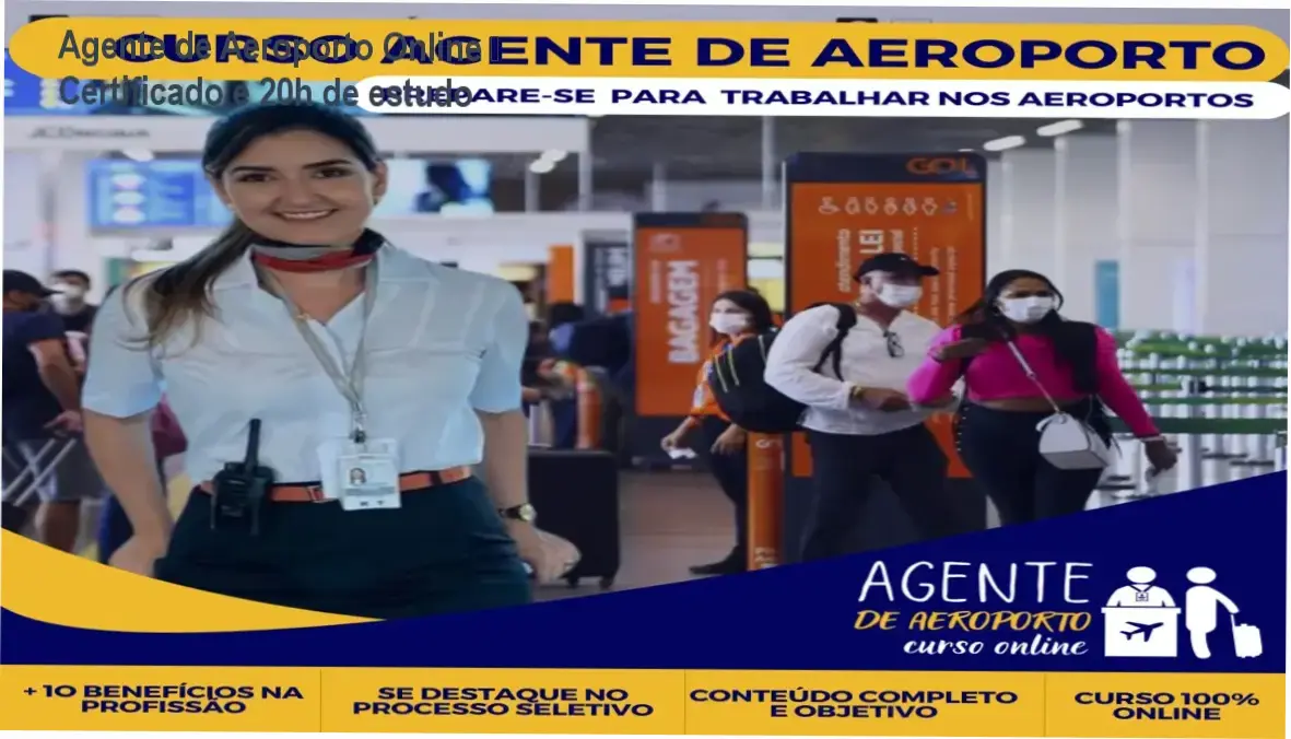 Curso de Agente de Aeroporto Online – certificado e carga horária de 20h | Priscila Loren