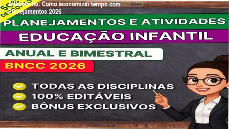Capa do material Planejamentos e Atividades 2026 de Alfabetinho, pronto para editar