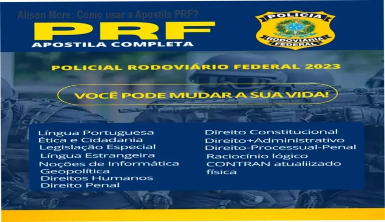 Apostila PRF de Alison More mostrando conteúdo resumido e dicas de estudo