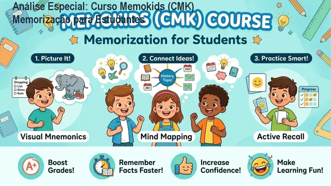 Capa informativa sobre o tema Curso Memokids (CMK) Memorização para Estudantes