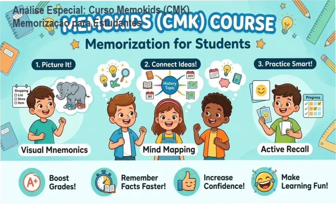 Análise Especial: Curso Memokids (CMK) Memorização para Estudantes 1 https://ondeaprender.com.br/curso-memokids-cmk-memorizacao-para-estudantes-7/ Capa informativa sobre o tema Curso Memokids (CMK) Memorização para Estudantes
