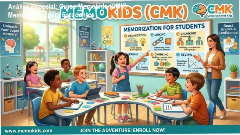 Capa informativa sobre o tema Curso Memokids (CMK) Memorização para Estudantes