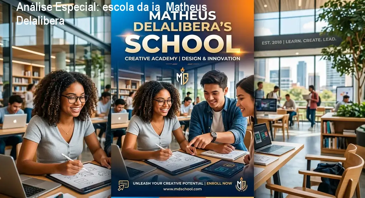 Capa informativa sobre o tema escola da ia Matheus Delalibera