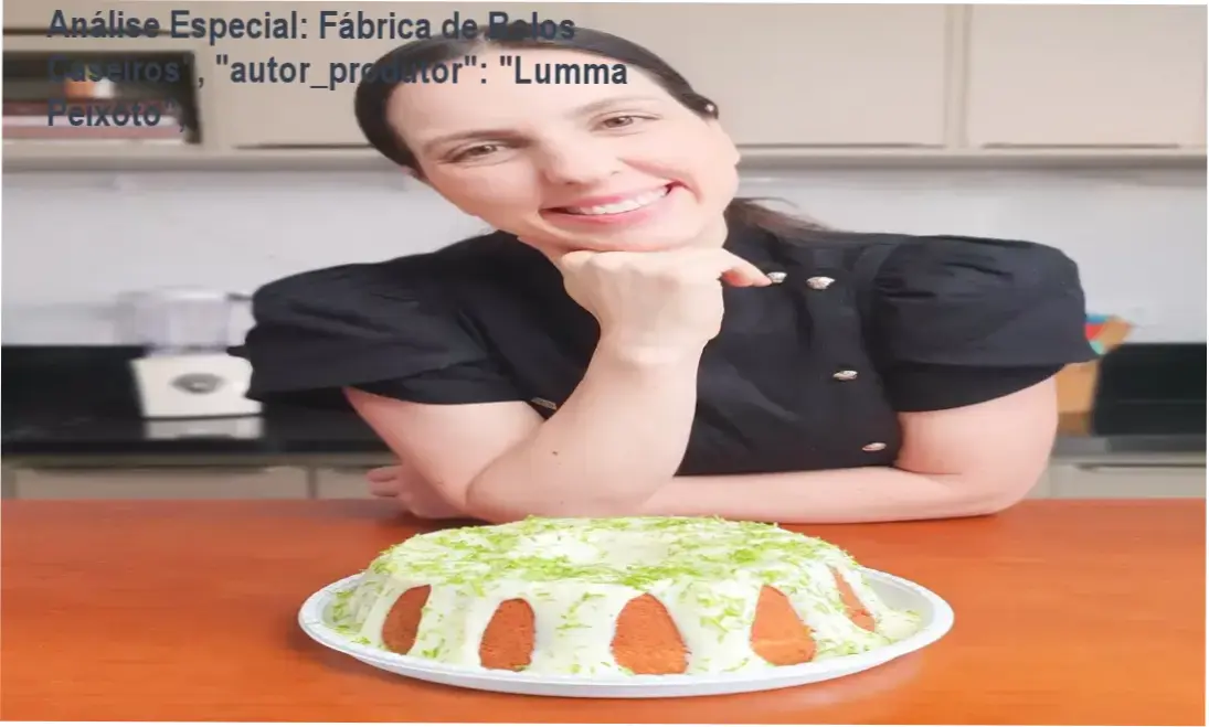 Capa informativa sobre o tema Fábrica de Bolos Caseiros", "autor_produtor": "Lumma Peixoto",