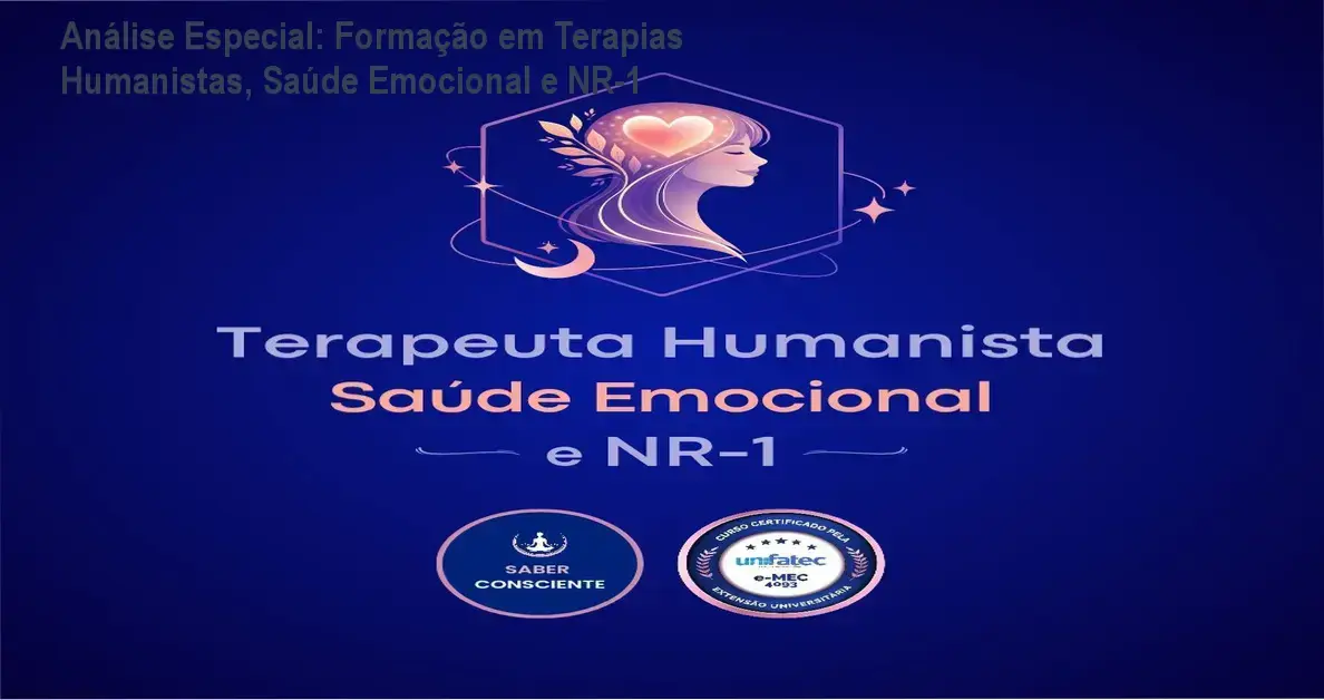 Capa informativa sobre o tema Formação em Terapias Humanistas, Saúde Emocional e NR-1