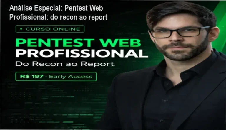 Análise Especial: Pentest Web Profissional: do recon ao report 8 https://ondeaprender.com.br/ Capa informativa sobre o tema Pentest Web Profissional: do recon ao report
