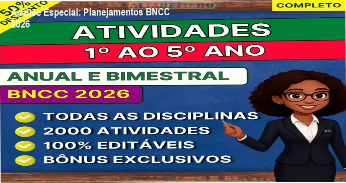 Capa informativa sobre o tema Planejamentos BNCC 2026