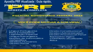 Apostila PRF Atualizada em PDF, baixada em dispositivo, mostrando dicas de estudo para candidatos à Polícia Rodoviária Federal