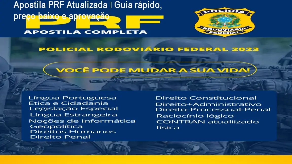 Apostila PRF Atualizada em PDF, baixada em dispositivo, mostrando dicas de estudo para candidatos à Polícia Rodoviária Federal