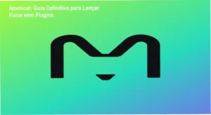Tela do Atomicat mostrando builder drag‑and‑drop e checkout integrado