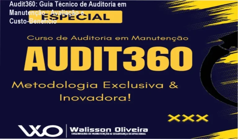 Tela do curso Audit360 mostrando checklist de auditoria em manutenção industrial