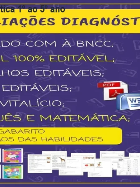 KIT Avaliação Diagnóstica 1º ao 5º ano – Pronto e Editável
