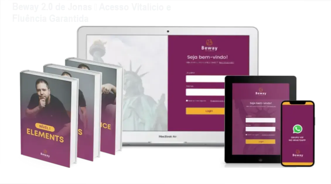 Beway 2.0 de Jonas – acesso vitalício, método de fluência e suporte contínuo