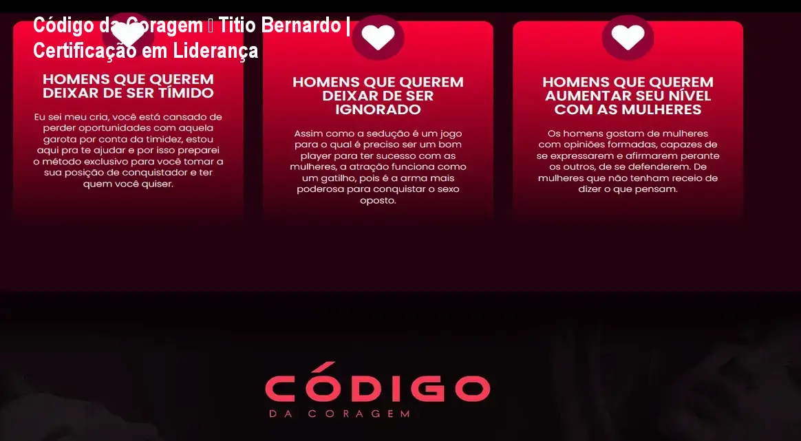 Código da Coragem – Titio Bernardo | Certificação em Liderança 1 https://ondeaprender.com.br/aprender/codigo-da-coragem-titio-bernardo-duvida/ Código da Coragem – Titio Bernardo | Certificação em Liderança