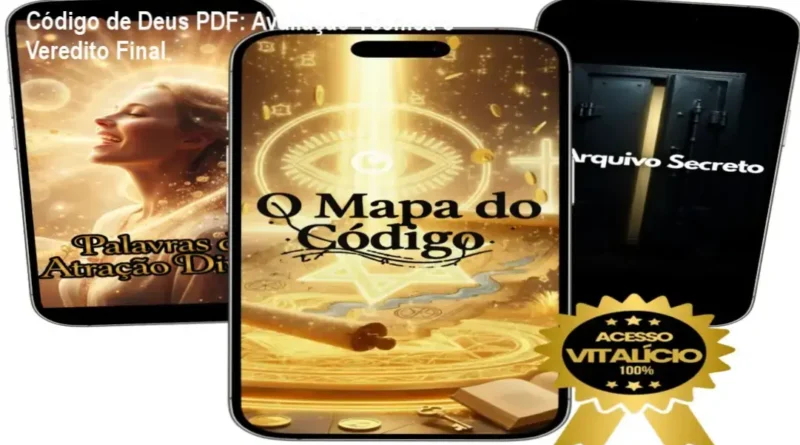 Capa do curso Código de Deus em PDF mostrando mapa de reprogramação mental