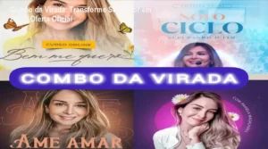 Imagem do Combo da Virada mostrando os 4 cursos de autoestima e relacionamentos, com destaque para a oferta de R$ 589 e suporte VIP