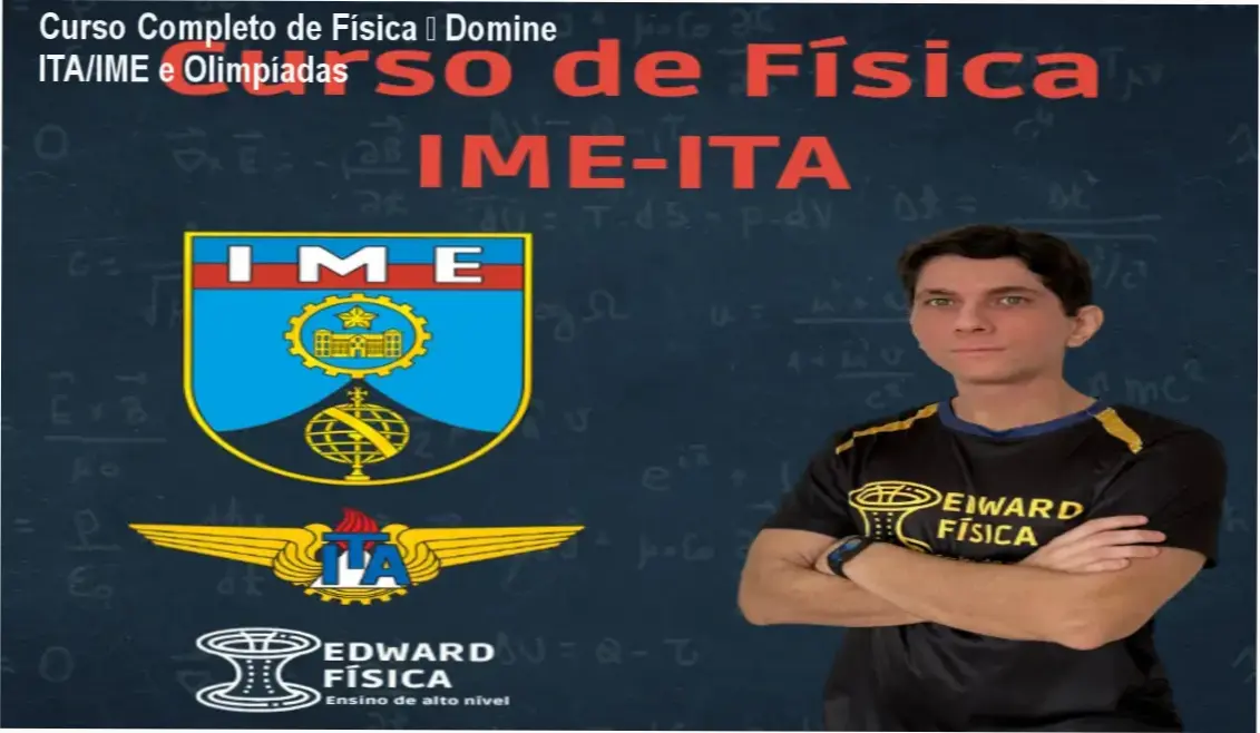 Imagem promocional do Curso Completo de Física para Alto Desempenho, destaque para aulas ao vivo e listas avançadas