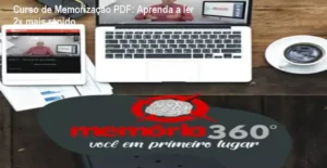 Capa do Curso de Memorização PDF mostrando técnicas de memória e leitura dinâmica