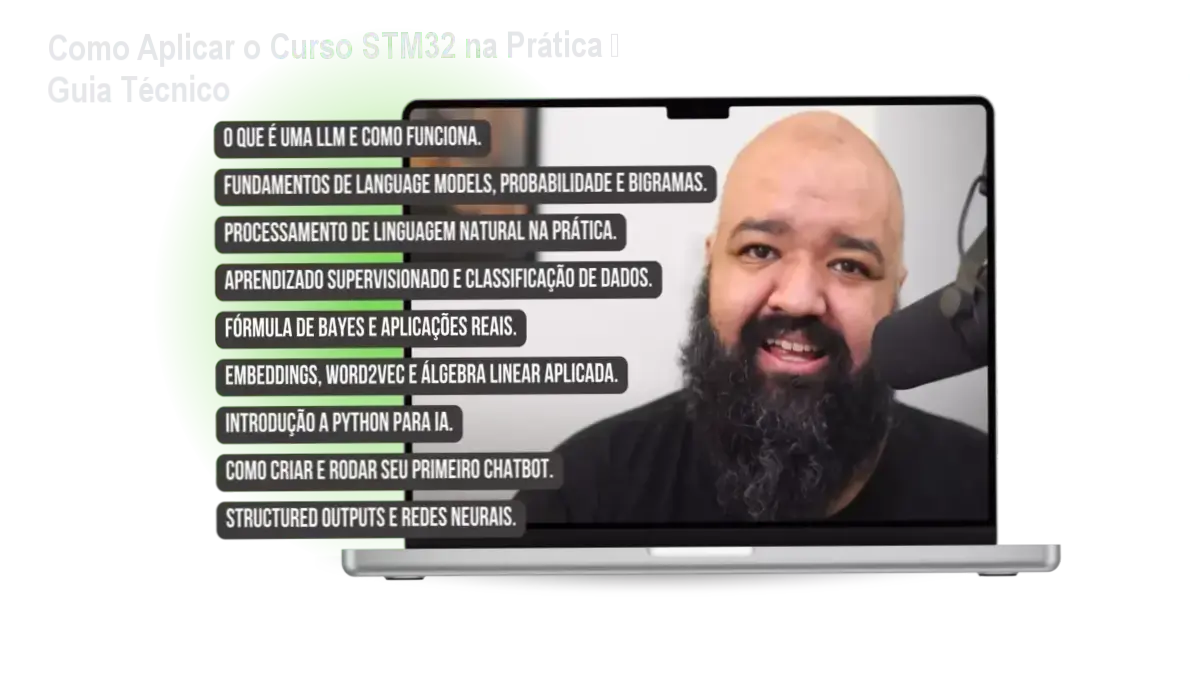Visão geral prática do Curso STM32 de Gabriel Vigiano com projetos industriais
