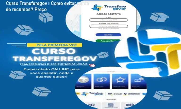 Captura de tela do módulo prático do Curso Transferegov mostrando a interface da plataforma de transferências discricionárias