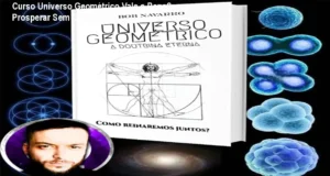 Capa do curso Universo Geométrico de Bob Navarro exibindo conceitos de geometria sagrada e expansão da consciência