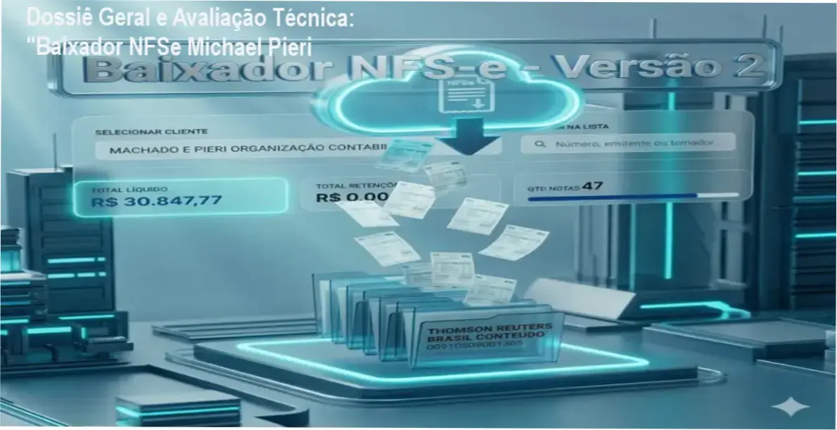 Gráfico de desempenho técnico do ecossistema "Baixador NFSe Michael Pieri
