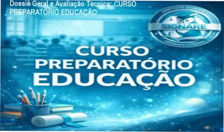 Dossiê Geral e Avaliação Técnica: CURSO PREPARATÓRIO EDUCAÇÃO 9 https://ondeaprender.com.br/ Gráfico de desempenho técnico do ecossistema CURSO PREPARATÓRIO EDUCAÇÃO