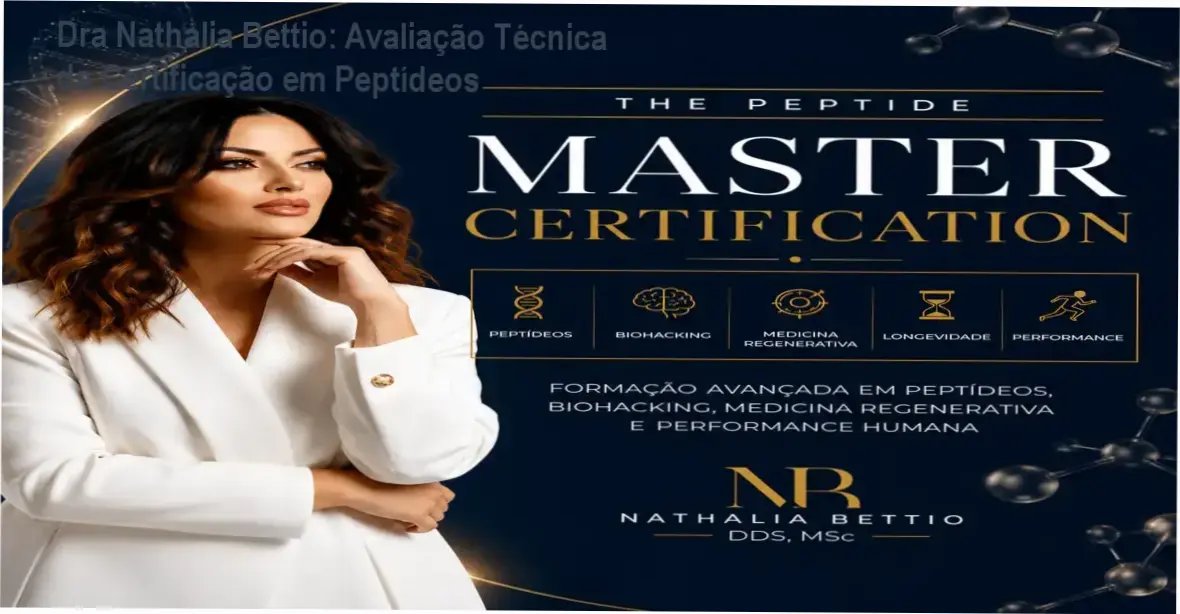 Dra. Nathalia Bettio apresentando a certificação internacional em peptídeos para profissionais da saúde